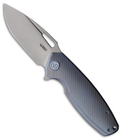 Kubey Tityus Frame Lock Knife Blue Titanium (3.4" Bead Blast)