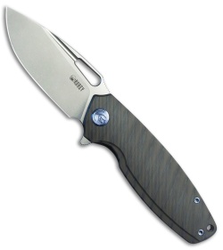 Kubey Tityus Frame Lock Knife Flamed Titanium (3.4" Bead Blast)