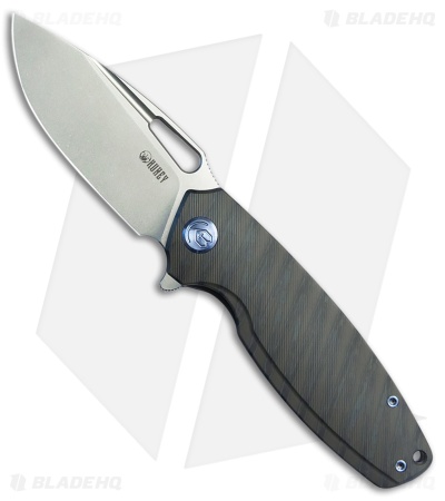 Kubey Tityus Frame Lock Knife Flamed Titanium (3.4" Bead Blast)