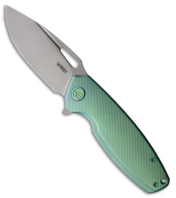 Kubey Tityus Frame Lock Knife Green Titanium (3.4" Bead Blast)