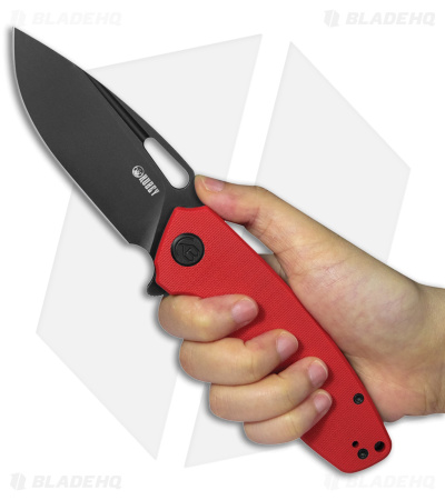 Kubey Tityus Liner Lock Knife Red G-10 (Black) - Blade HQ