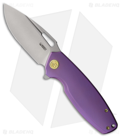 Kubey Tityus Frame Lock Knife Purple Titanium - Blade HQ
