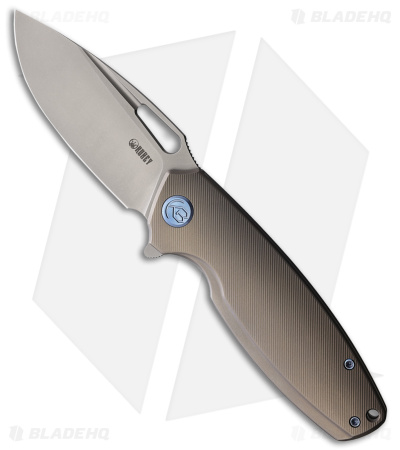 Kubey Tityus Frame Lock Knife Titanium (3.4" Bead Blast)