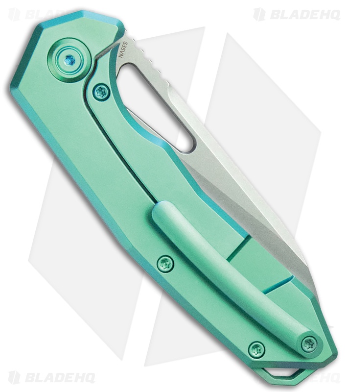 Kubey Vagrant Liner Lock Knife Jade Green Titanium M390