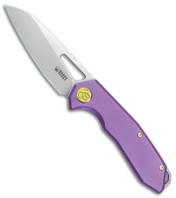 Kubey Vagrant Liner Lock Knife Purple Titanium (2.9" Bead Blast S35VN)