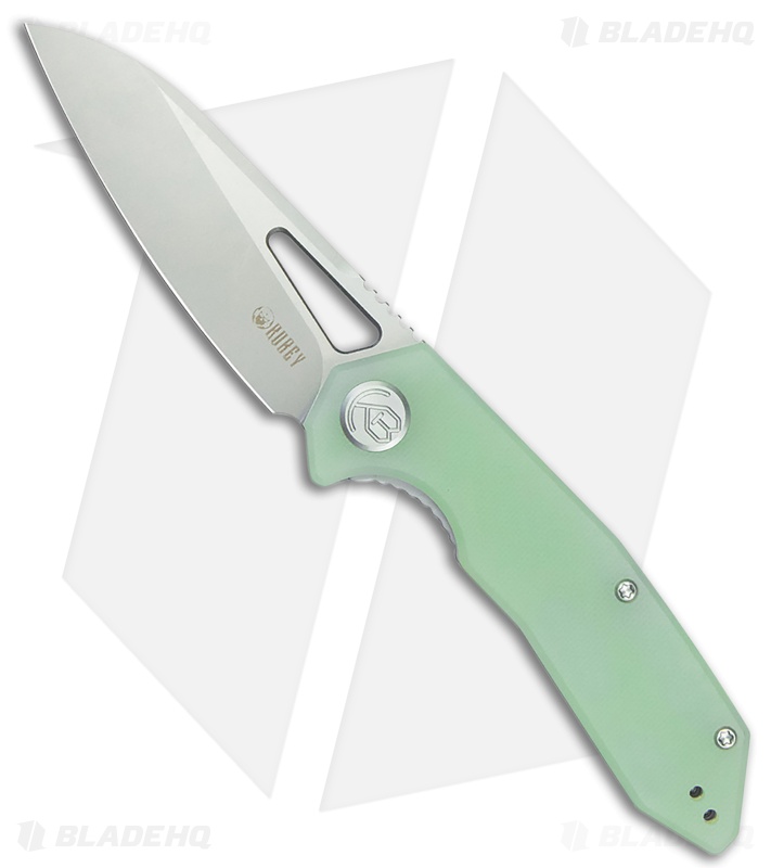 Kubey Vagrant Liner Lock Knife Jade G-10 (3.2" Sand Blast 14C28N)