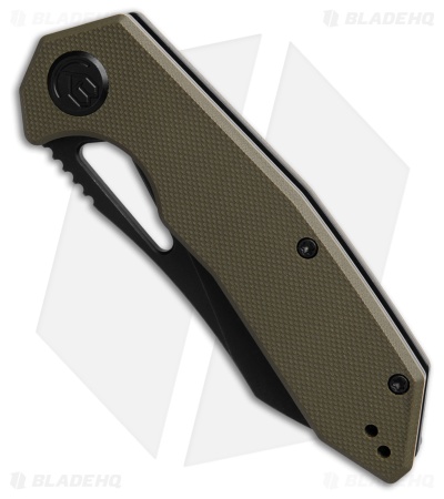 Kubey Vagrant Liner Lock Knife OD Green G-10 (3.1" Black SW)