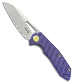 Kubey Vagrant Liner Lock Knife Purple G-10 (3.2" Bead Blast M390)