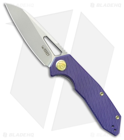 Kubey Vagrant Liner Lock Knife Purple G-10 (3.2" Bead Blast M390)