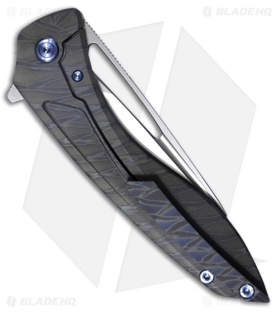 Kubey Veloce Frame Lock Knife Flamed Titanium (3.94" Bead Blast) KB171I