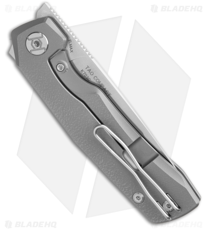 Kunwu Knives TAO Compact Elmax Knife - Gray Ti - Blade HQ