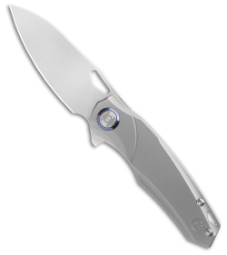 Kunwu Knives Zen Elmax Frame Lock Knife - Gray Titanium