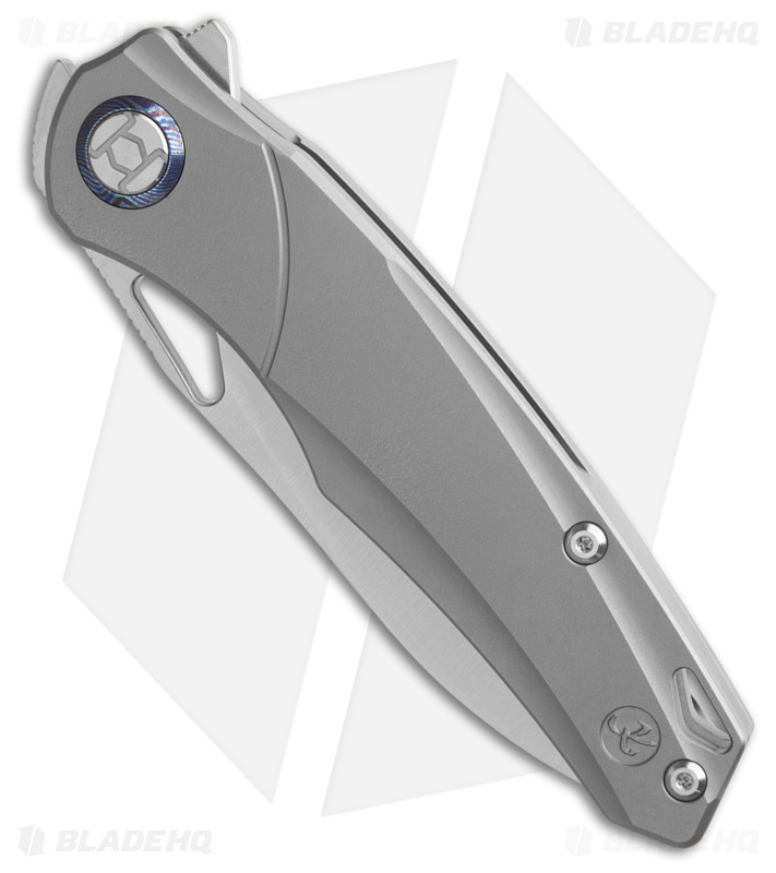 Kunwu Knives Zen Elmax Knife - Gray Titanium - Blade HQ