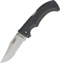 Lansky Easy Grip Lockback Folding Knife Black Rubber (3.5" Satin) LSKN030