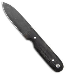 LT Wright Bushcrafter HC Saber Fixed Blade Knife Matte Micarta (4" Black) 