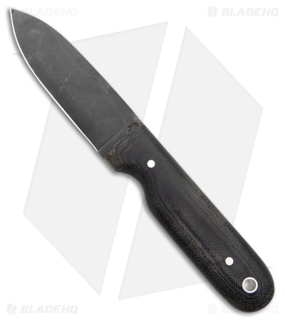 LT Wright Bushcrafter HC Saber Fixed Blade Knife Matte Micarta (4" Black) 