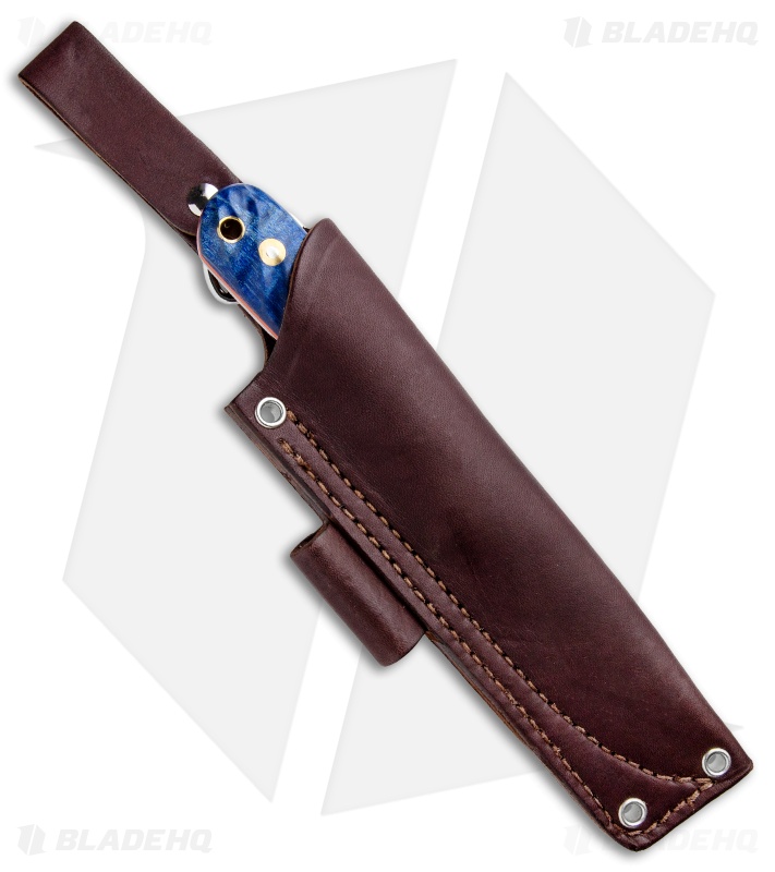 LT Wright Knives Genesis Scandi Knife Blue Maple/Orange Liner (4.25" Satin)