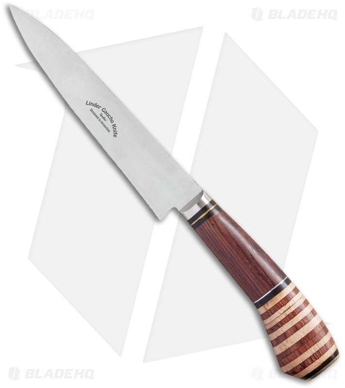 Linder Knives Gaucho 2 Fixed Blade Knife Rosewood/Rubber Wood (5.5" Satin)