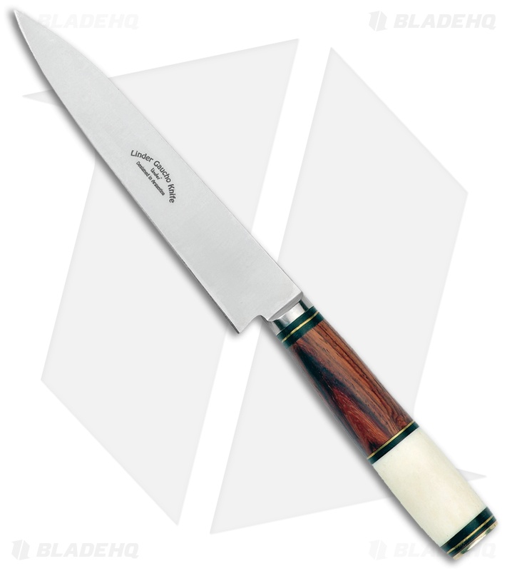 Linder Knives Gaucho 4 Fixed Blade Knife Rosewood/Bone (5.5" Satin)