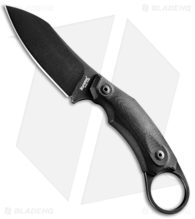 LionSteel Tomasso Rumici H1 Fixed Blade Knife Black G-10 (3.25" Black)
