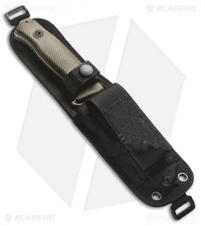 LionSteel M5 Fixed Blade Knife Green Micarta (4.50" Black)