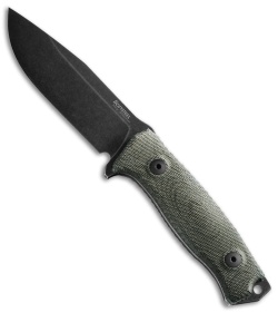 LionSteel M5 Fixed Blade Knife Green Micarta (4.50" Black)