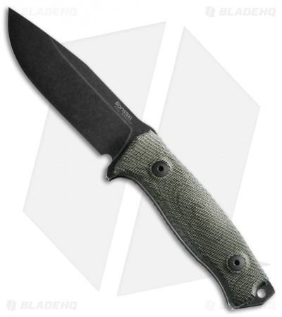 LionSteel M5 Fixed Blade Knife Green Micarta (4.50" Black)