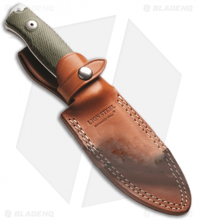 LionSteel M5 Fixed Blade Knife Green Micarta (4.50" Satin)