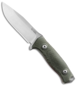 LionSteel M5 Fixed Blade Knife Green Micarta (4.50" Satin)