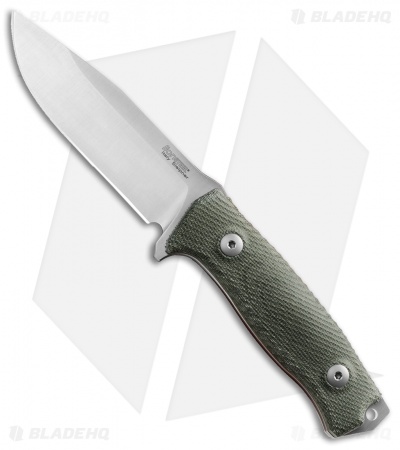 LionSteel M5 Fixed Blade Knife Green Micarta (4.50" Satin)