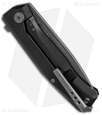 LionSteel Myto Frame Lock Knife M390 Steel Black Aluminum (3.3" Black SW)