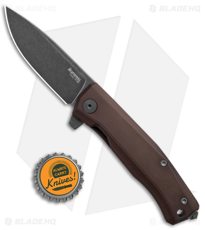 LionSteel Myto Frame Lock Knife Brown Aluminum (3.3" Black SW M390)