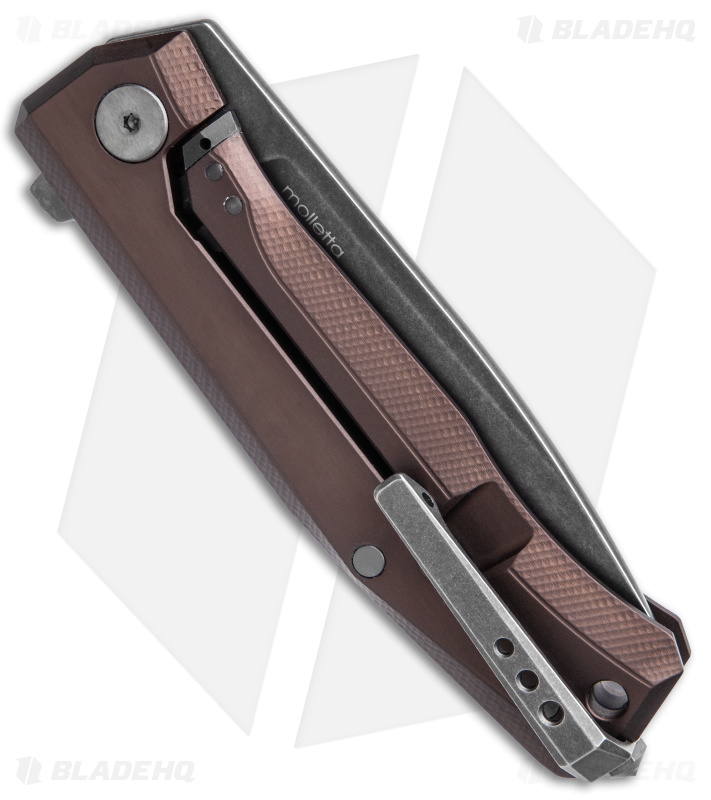 LionSteel Myto Frame Lock Knife Brown Aluminum (3.3" Black SW M390)