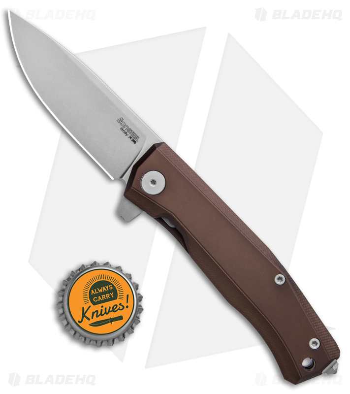 LionSteel Myto Flipper Frame Lock Knife M390 Steel Brown Aluminum (3.3" SW)