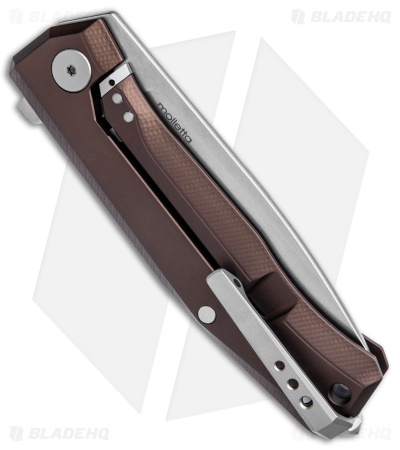 LionSteel Myto Flipper Frame Lock Knife M390 Steel Brown Aluminum (3.3" SW)