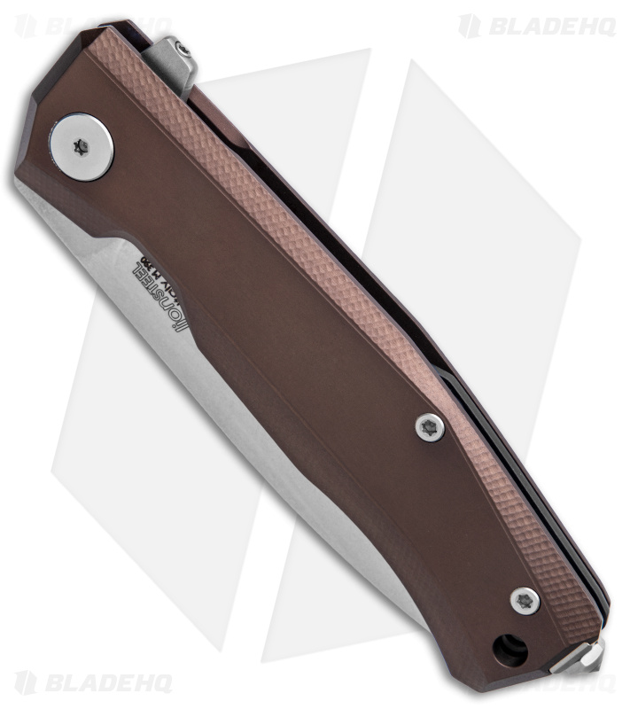 LionSteel Myto Flipper Frame Lock Knife M390 Steel Brown Aluminum (3.3" SW)