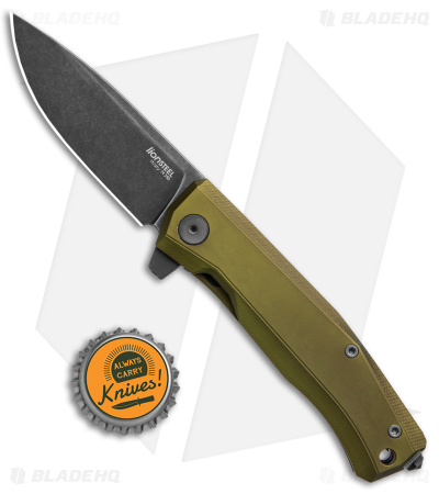 LionSteel Myto Frame Lock Knife M390 Steel Green Aluminum (3.3" Black SW)