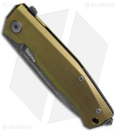 LionSteel Myto Frame Lock Knife M390 Steel Green Aluminum (3.3" Black SW)