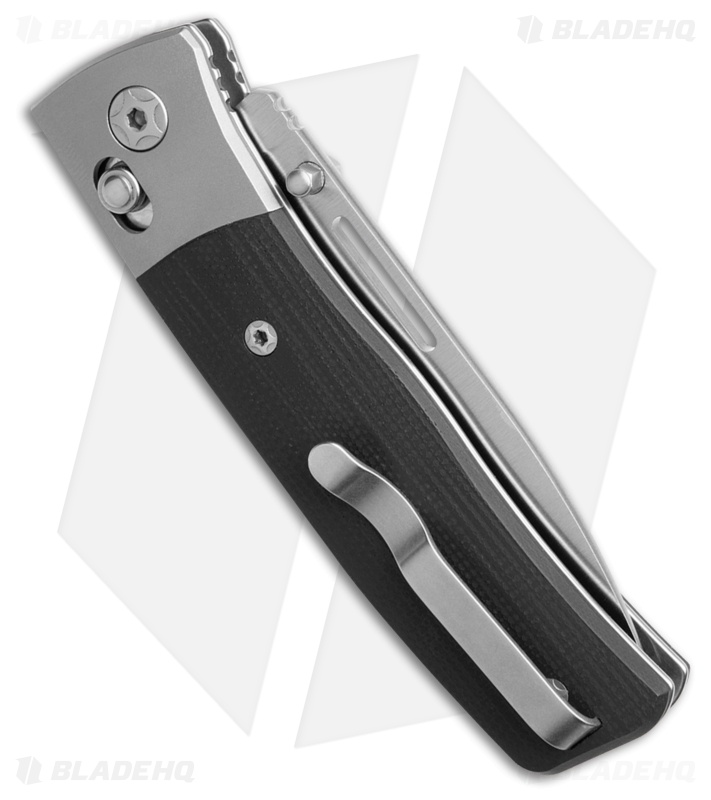 LionSTEEL NiNi Crossbar Lock Knife Black G-10/Ti Bolsters (2.7" Satin)