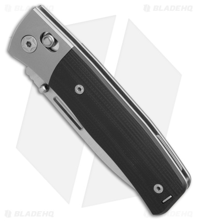 LionSTEEL NiNi Crossbar Lock Knife Black G-10/Ti Bolsters (2.7" Satin)
