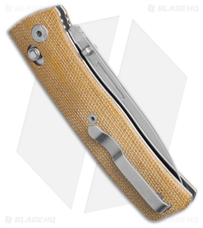 LionSTEEL NiNi Crossbar Lock Knife Natural Canvas Micarta (2.7" Satin)