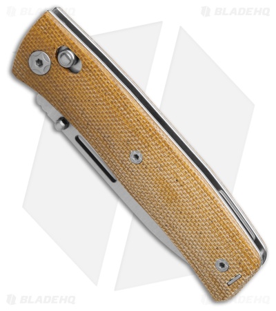 LionSTEEL NiNi Crossbar Lock Knife Natural Canvas Micarta (2.7" Satin)