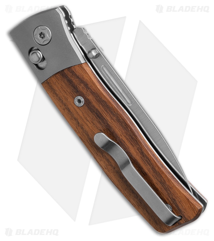 LionSTEEL NiNi Crossbar Lock Knife Santos Wood/Ti Bolsters (2.7" Satin)