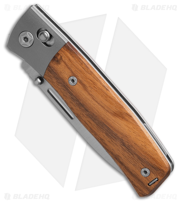 LionSTEEL NiNi Crossbar Lock Knife Santos Wood/Ti Bolsters (2.7" Satin)