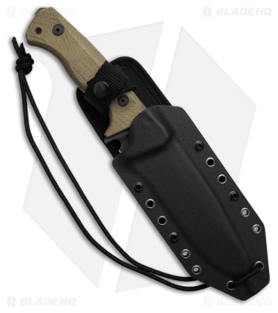LionSTEEL T6 Fixed Blade Knife Green Micarta (6.00" Black)