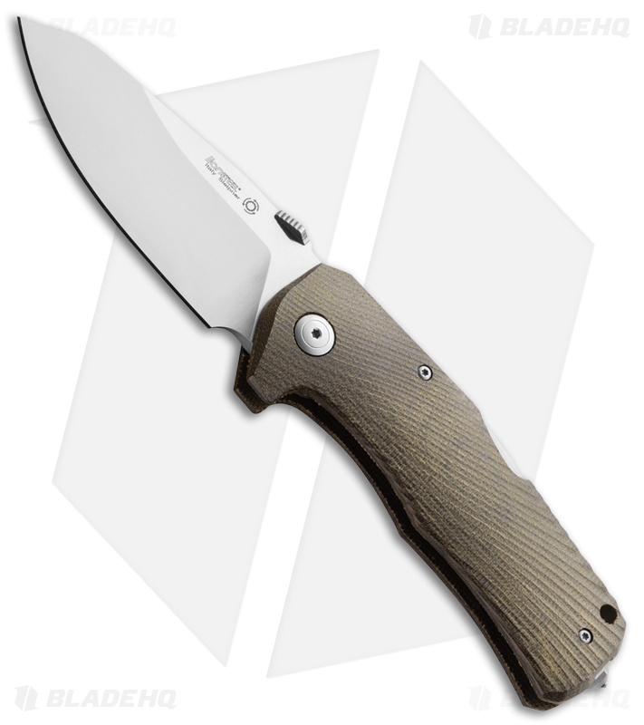 LionSteel TM1 Lockback Knife Green Canvas Micarta (Satin)