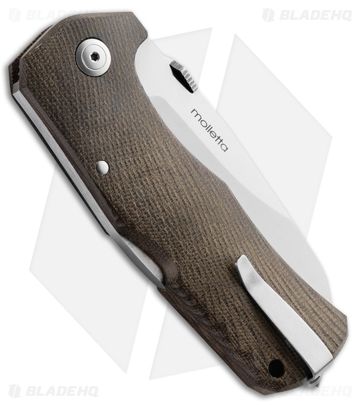 LionSteel TM1 Lockback Knife Green Canvas Micarta (Satin)