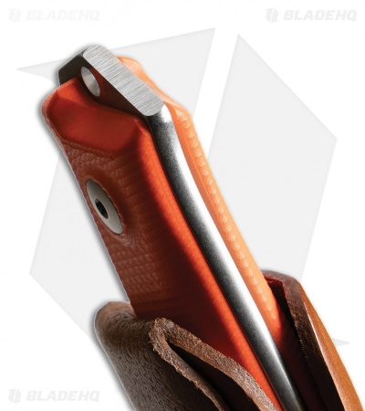 LionSteel Bushcraft B41 Fixed Blade Knife Orange G-10 (4" Stonewash)