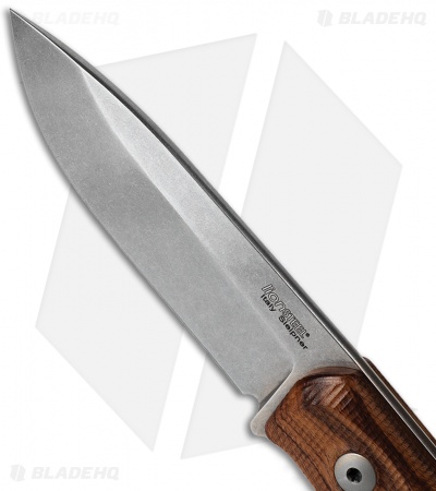 LionSteel Bushcraft B41 Fixed Blade Knife Santos Wood (4" Stonewash)
