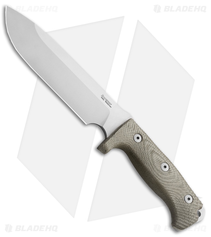 LionSteel M7 Hunting Fixed Blade Knife Tan Micarta (7" Satin)